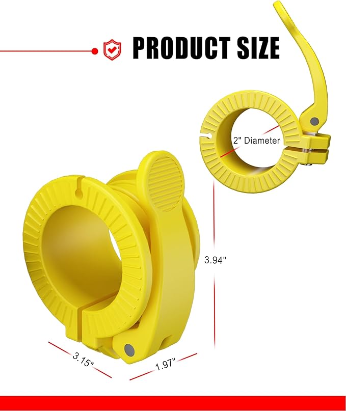 Olympic Barbell Clamps 2 inch Adjustable Barbell Clips Quick Release Pair of Locking Weight Clips for Bars