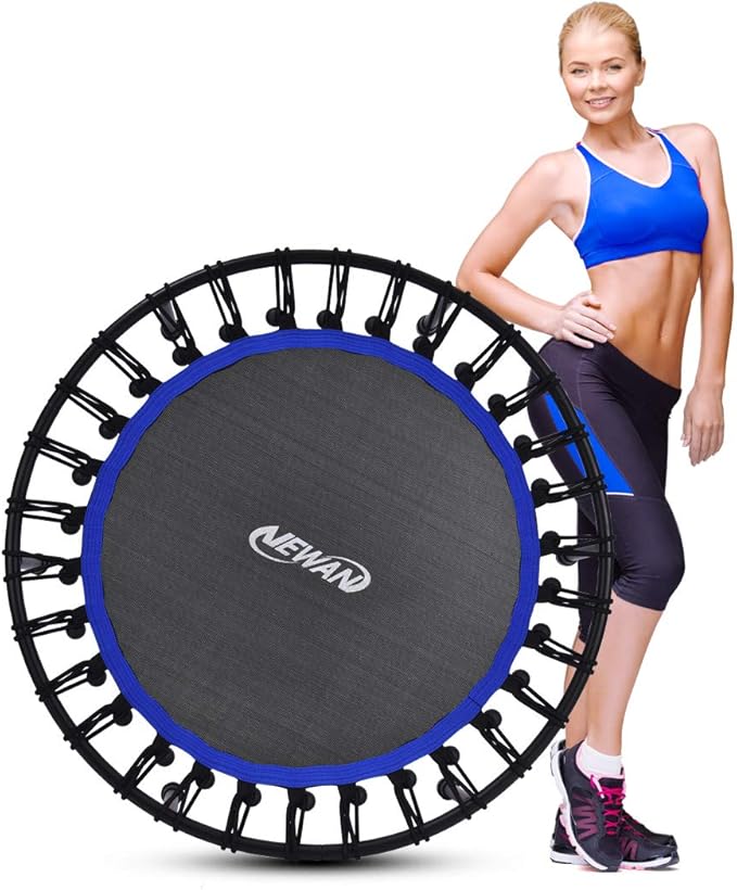 Newan 40"-48" Silent Mini Trampoline Fitness Trampoline Bungee Rebounder Jumping Cardio Trainer Workout for Adults-Max Limit 330lbs