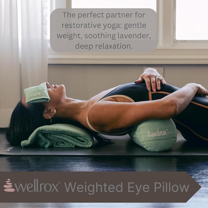 Weighted Eye Pillow - Flaxseeds & Lavender Eye Pillow Weighted for Restorative Yoga, Meditation & Stress Relief (Natural, Scented)