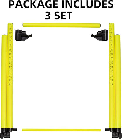 3 Pack Adjustable Height Hurdles Training Equipment, Agility Speed Jumping Training Equipment for Basketball Soccer Football Dogs, Indoor & Outdoor, Detachable Hurdles Track and Field(Green)