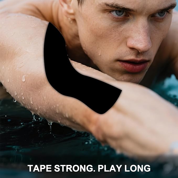 Waterproof Kinesiology Tape Roll Precut Rock Tape for Knee | Copper Elastic Sports Tape(1ROLLLIGHTBROWN)