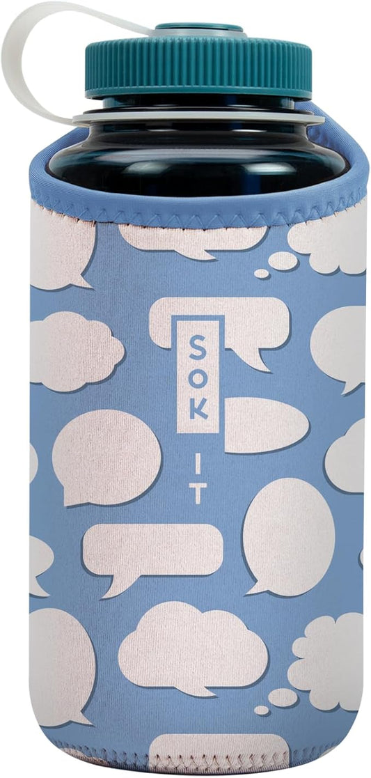 Sok It BotlSok Water Bottle Sleeve Insulated Neoprene Cover (Big Ideas, Fits 32oz Nalgene)