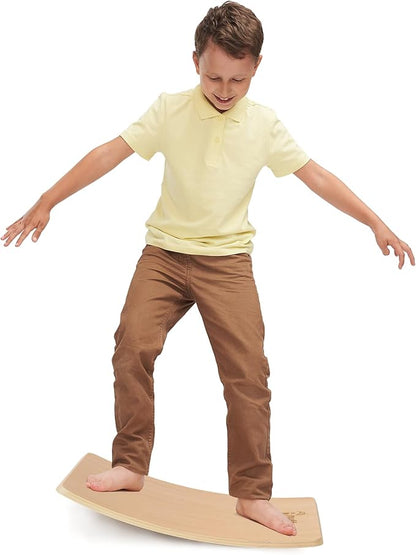 NUTTY TOYS Montessori Wooden Wobble Board for Kids & Adults -100% Natural Wood Balance Board Toddler Balancing Toy Unique Boy & Girl Open Ended Toy Best Christmas Stocking Stuffer Gifts Idea 2025