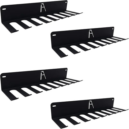 IRON AMERICAN USA Omega Gym Storage Rack 9 OR 11 Hook Heavy-Duty Gym Wall Organizer Gym Caddy Hanger, Gym Accessory Storage - Resistance Bands, Jump Ropes (OMEGA GYM RACK (4-PACK)), BLACK