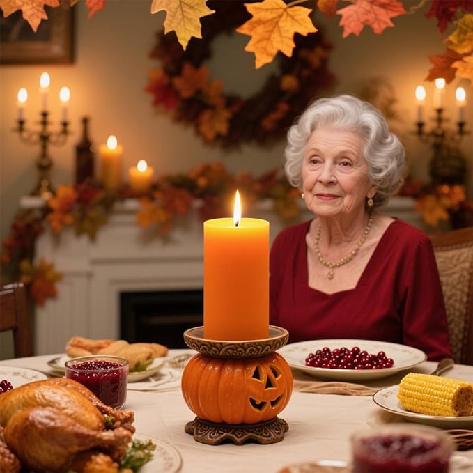 6 Packs 2.75x4 Inch Orange Pillar Candles, Unscented Dripless Cylinder Wax Fall Colored Candles for Thanksgiving Day Home Table Holiday Party Spa Decor Emergency Power Outage