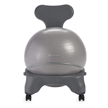 Gaiam Classic Balance Ball Chair, Stability Seat (Cool Grey)