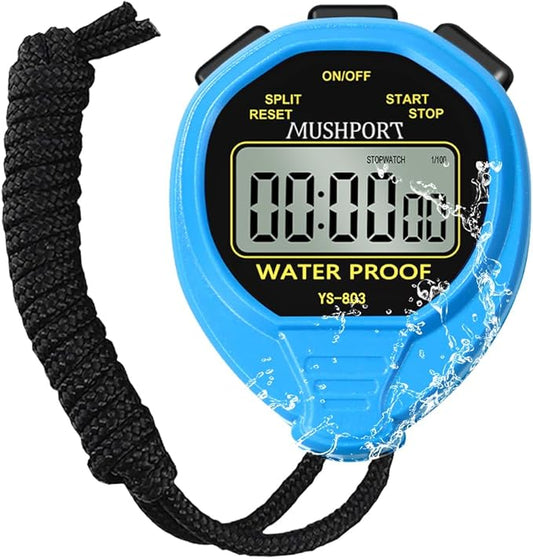 Waterproof Stopwatch Timer Only Stopwatch Mode, ON/Off Silent Simple Operation, Without Clock Date