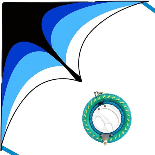 Mint's Colorful Life 60'' Delta Kite With 7.1in Reel Winder, Easy Flying & String Spool for Kids &