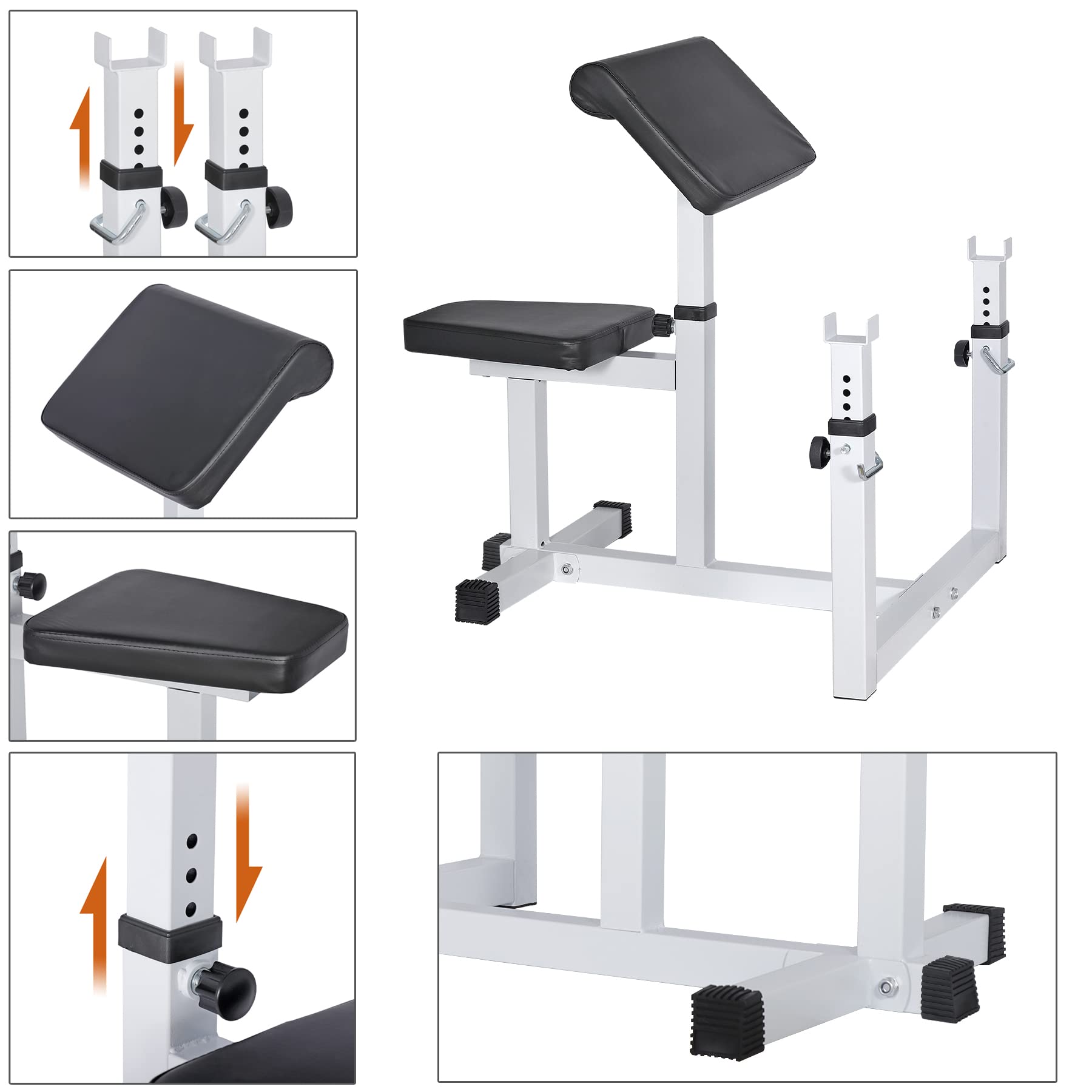 ANT MARCH Preacher Curl Weight Bench, Strength Training Max load 450LBS