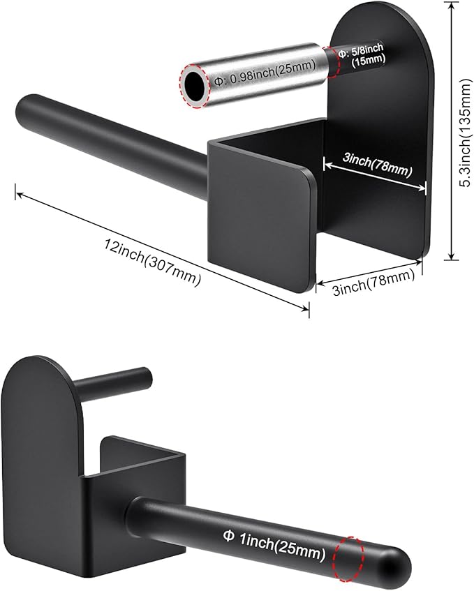 Kipika Weight Plate Holder for 2x2 and 3x3 Power Rack - Attachment for Storage - Fits Standard 1-inch or Olympic 2-inch Plates - Set of 2