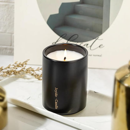 14OZ Lavender Scented Candle - Aromatherapy Candles with Lid - Soy Candles for Home Scented - Black Ceramic Jar Candles for Men for Bedroom Kitchen Home Decor, Housewarming Party