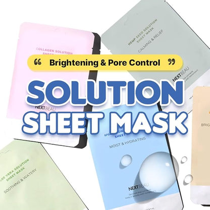 Solution Sheet Korean Collagen Face Mask for Skincare 5 Types x 2 Sets Moisturizing and Firming