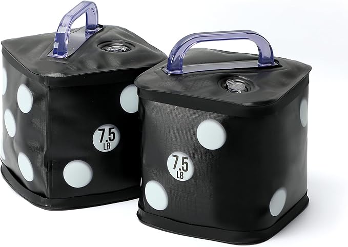 Travel Dumbbells, Water Filled Dumbbells Set, Fitness Exercise Dice 15/20 lbs, Portable Fitness Equipment, Fun for Strength Training, Core Training