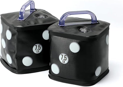 Travel Dumbbells, Water Filled Dumbbells Set, Fitness Exercise Dice 15/20 lbs, Portable Fitness Equipment, Fun for Strength Training, Core Training