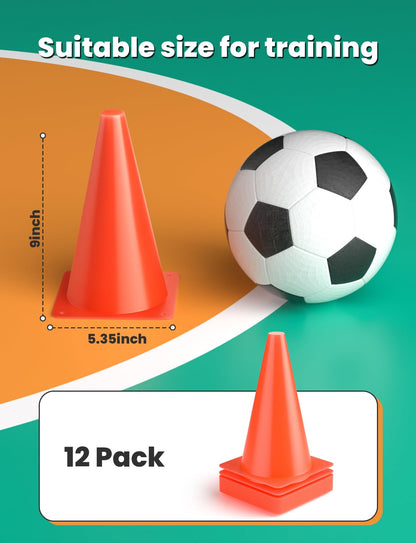 GHB Soccer Cones 7" 9" of 12 24 Pack Disc Soccer Sport Cones