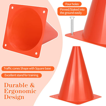 PXZBLG 12pcs Soccer Cones, 7 Inch Soccer Cones, Plastic Traffic Cones, Training Cones for