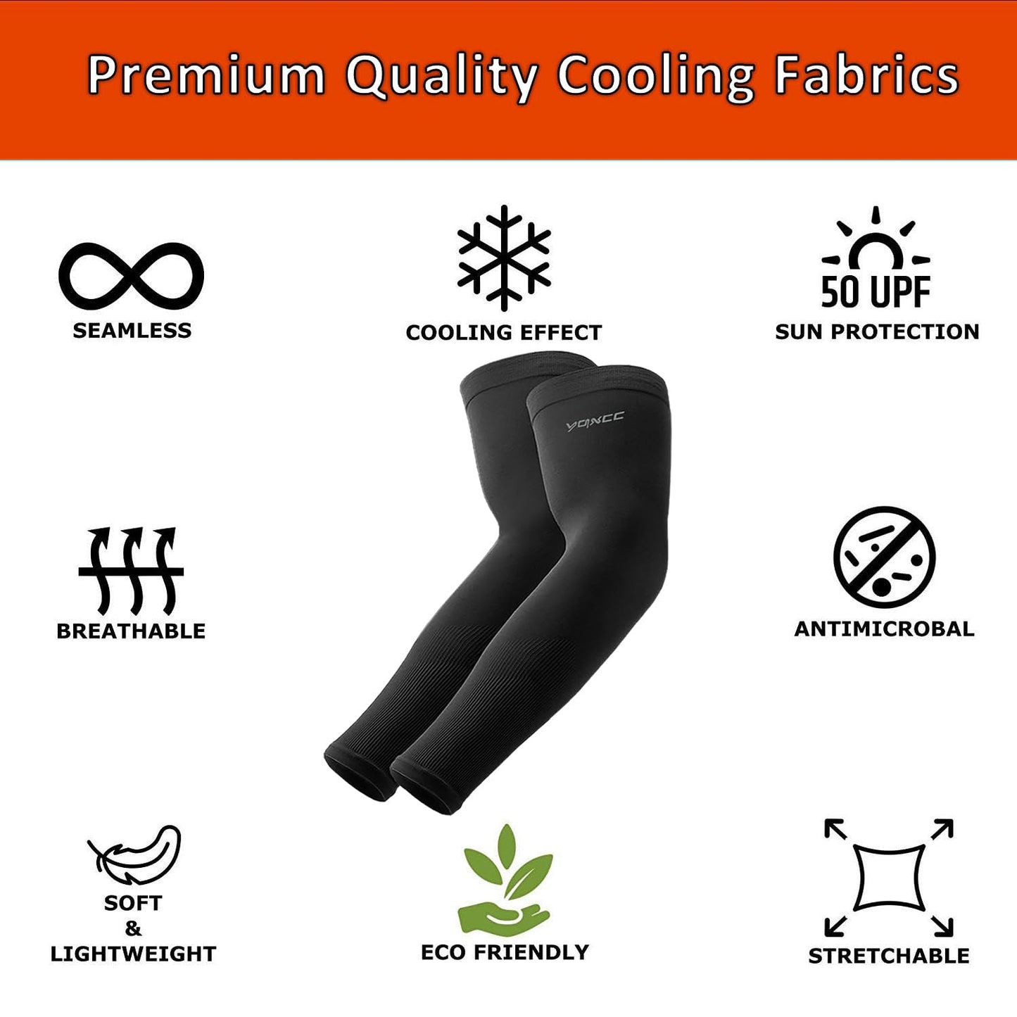 YQXCC Arm Sleeves Cooling UV Sun Protection Sport Compression for Men Women