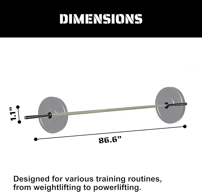 Tribe WOD Olympus Barbell Bar & Weight Bar - Durable, Bend-proof for Men and Women, Multipurpose Cerakote Weightlifting and Powerlifting Barbell for Home and Gym - Maximum Training Adaptability