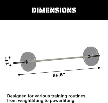 Tribe WOD Olympus Barbell Bar & Weight Bar - Durable, Bend-proof for Men and Women, Multipurpose Cerakote Weightlifting and Powerlifting Barbell for Home and Gym - Maximum Training Adaptability