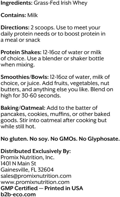 ProMix Nutrition One Ingredient Whey Protein Powder, 25g Protein per Serving, Sugar Free, Soy Free, Unflavored - 32 Servings