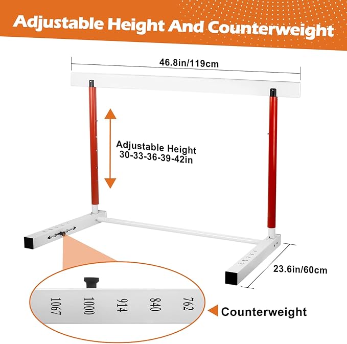 Adjustable Hurdle Training Hurdle Track and Field Equipment Professional Track and Field Hurdles with Counterweight for Personal Training Track and Field Competition