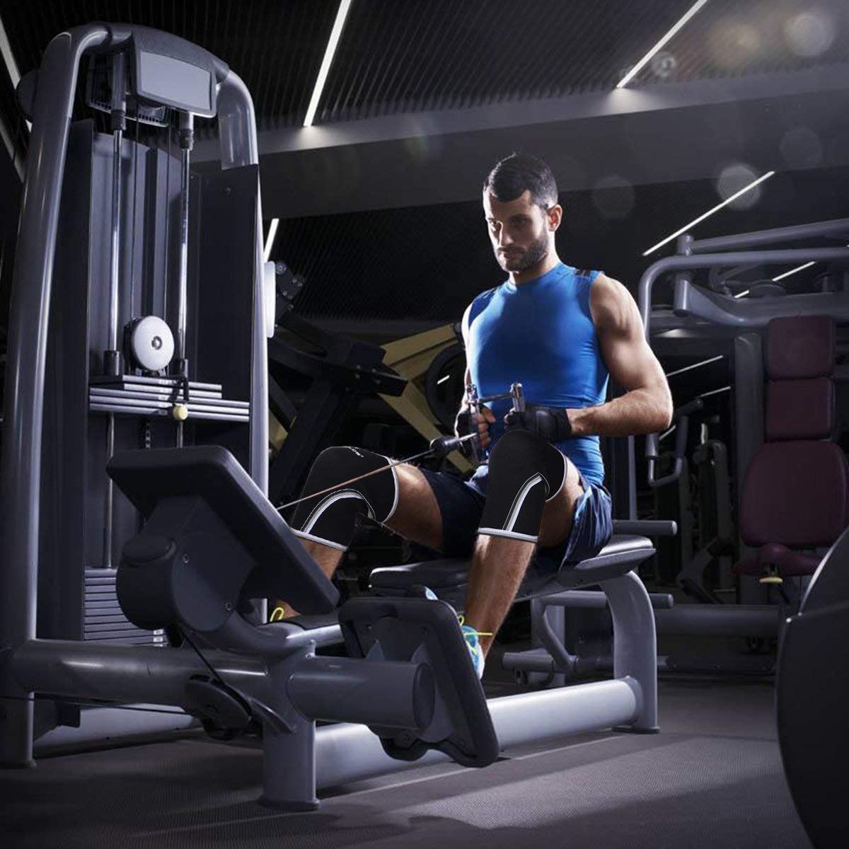 Knee Sleeves (1 Pair)，7mm Compression Knee Braces for Heavy-Lifting,Squats,Gym and Other Sports