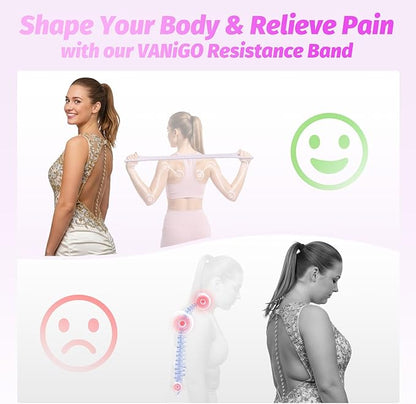 Figure 8 Fitness Resistance Bands with Handles, 20-60lb Adjustable Elastic Excercise Band, Non-Slip Fabric Silicone Bands for Strength Stretch Flexibility Training Arms Back Shoulder Chest Legs