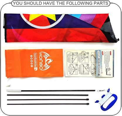 HONBO 58" Fighter Plane - Kite for Kids & Adults, Easy to Fly, Beach Trip Beginner Kite with Reel and 200ft String