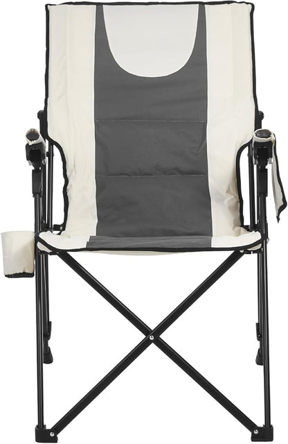 VEVOR Folding Camping Chair, 3 Reclining Positions, Outdoor High Back Camping Chair, 260lbs Weight Capacity, Full Padded Beach Chairs with Armrest & Headrest, Portable Lawn Chairs for Sports Travel