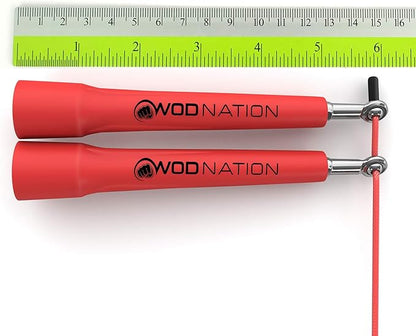 WOD Nation Adjustable Speed Jump Rope For Men, Women & Children - Blazing Fast Fitness Skipping Rope Perfect for Boxing, MMA, Endurance