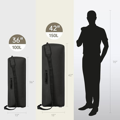 36 Inch Canvas Duffel Bag 100L Extra Large Luggage Duffle for Travel Sport and Camping (Black)