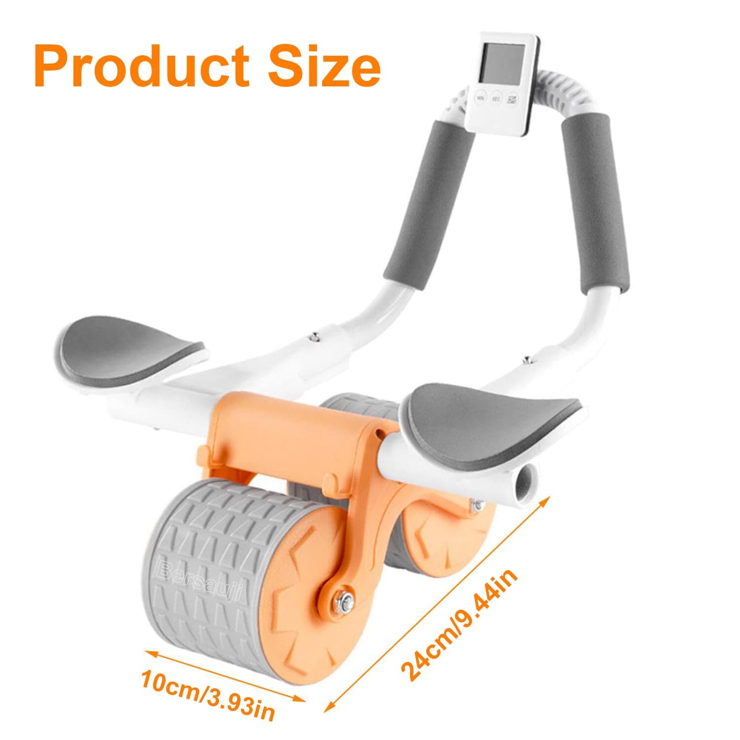 2026 Upgraded Ab Roller Wheel with Knee Mat &Timer - Automatic Rebound Abdominal Wheel with Elbow