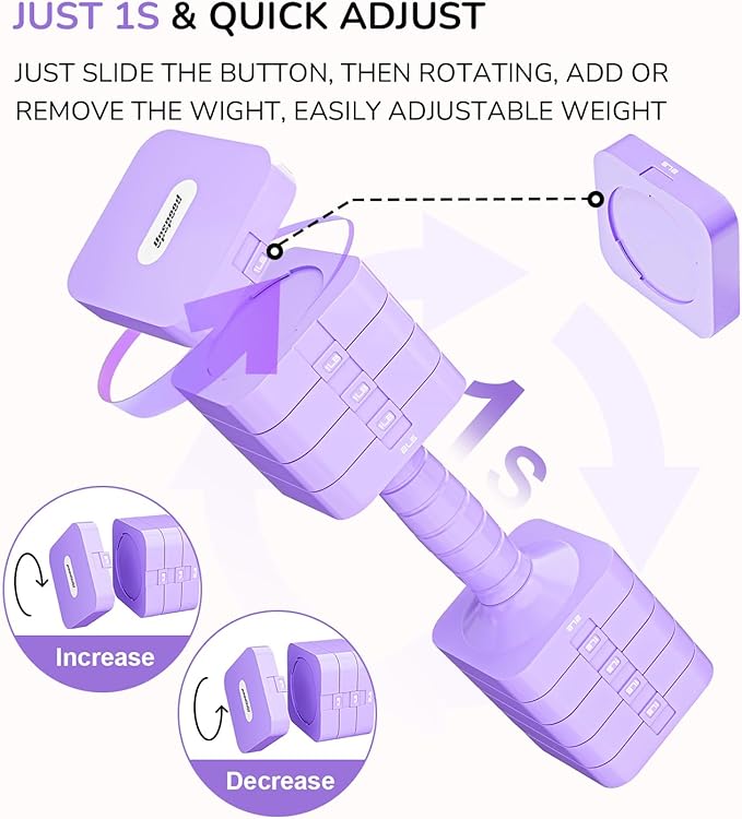 Adjustable Dumbbell Set for Women Men 16LB 20LB Hand Weights Dumbbells Sets Woman Exercise Fitness dumbbell Adjust dumbbells set of 2 for Home Gym Workout Strength Training Equipments