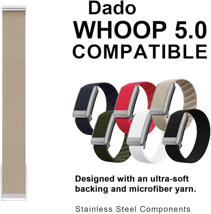 Ultra-soft Nylon Sport Band Compatible with WHOOP 5.0, One, Peak, and Life | Breathable, Durable & Secure Fit Strap | NOT for Gen 4