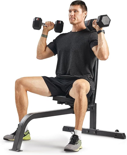 Sunny Health & Fitness Multifunctional Strength Training Home Gym – Complete Workout Equipment with Training Attachments, Optional Squat Stand, Power Rack Cage, Adjustable Incline Bench