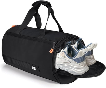 C&F BOGMOST Small Travel Duffel Bag,Compact Sports Small Gym Bag with Shoes Compartment,Lightweight Duffel Bag for Men & Women,Personal Item Travel Bag Weekender Bags for Travel Sports Gym -Black