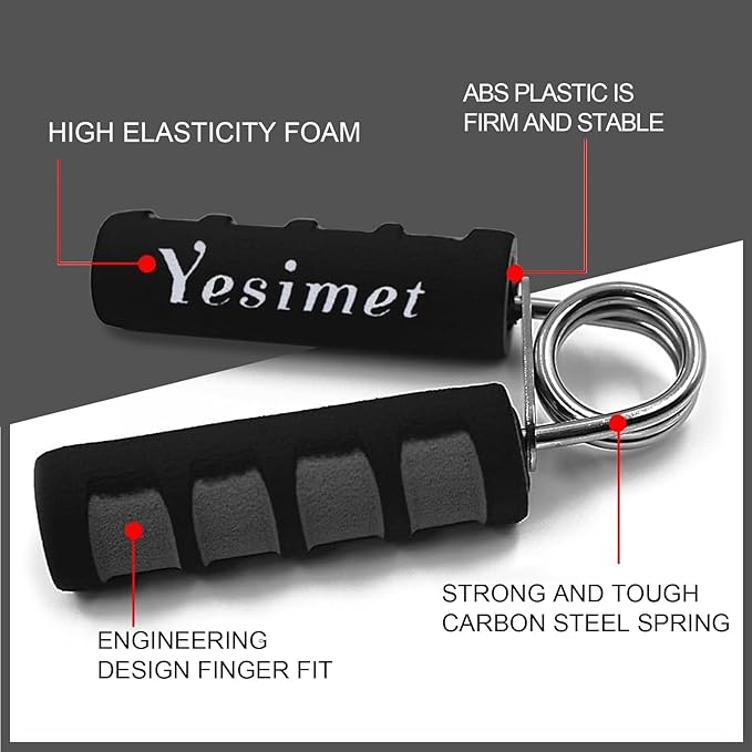 2 Pack Hand Grip Strengthener Set, Forearm Exerciser, Finger Gripper, Grip Strength Trainer, Hand Grip- Soft Foam Hand Exercise for Quickly Increasing Wrist Forearm and Finger Strength