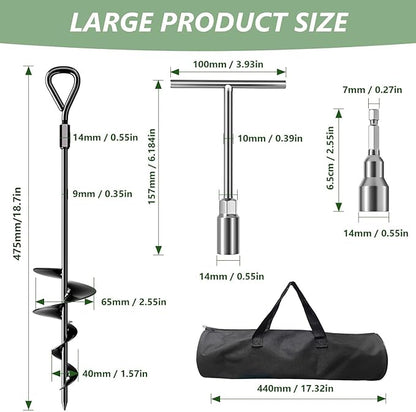 Phopich 18''/30" Long Ground Anchor, Heavy Duty Earth Anchors Ground Anchors Screw in Kit with T-Handle Hex Wrench for Camping Tent, Swing Sets, Securing Animals, Sheds, Trampoline