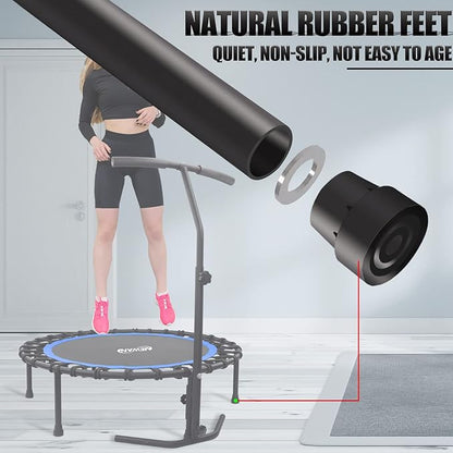 Newan 40"-48" Silent Mini Trampoline Fitness Trampoline Bungee Rebounder Jumping Cardio Trainer Workout for Adults-Max Limit 330lbs