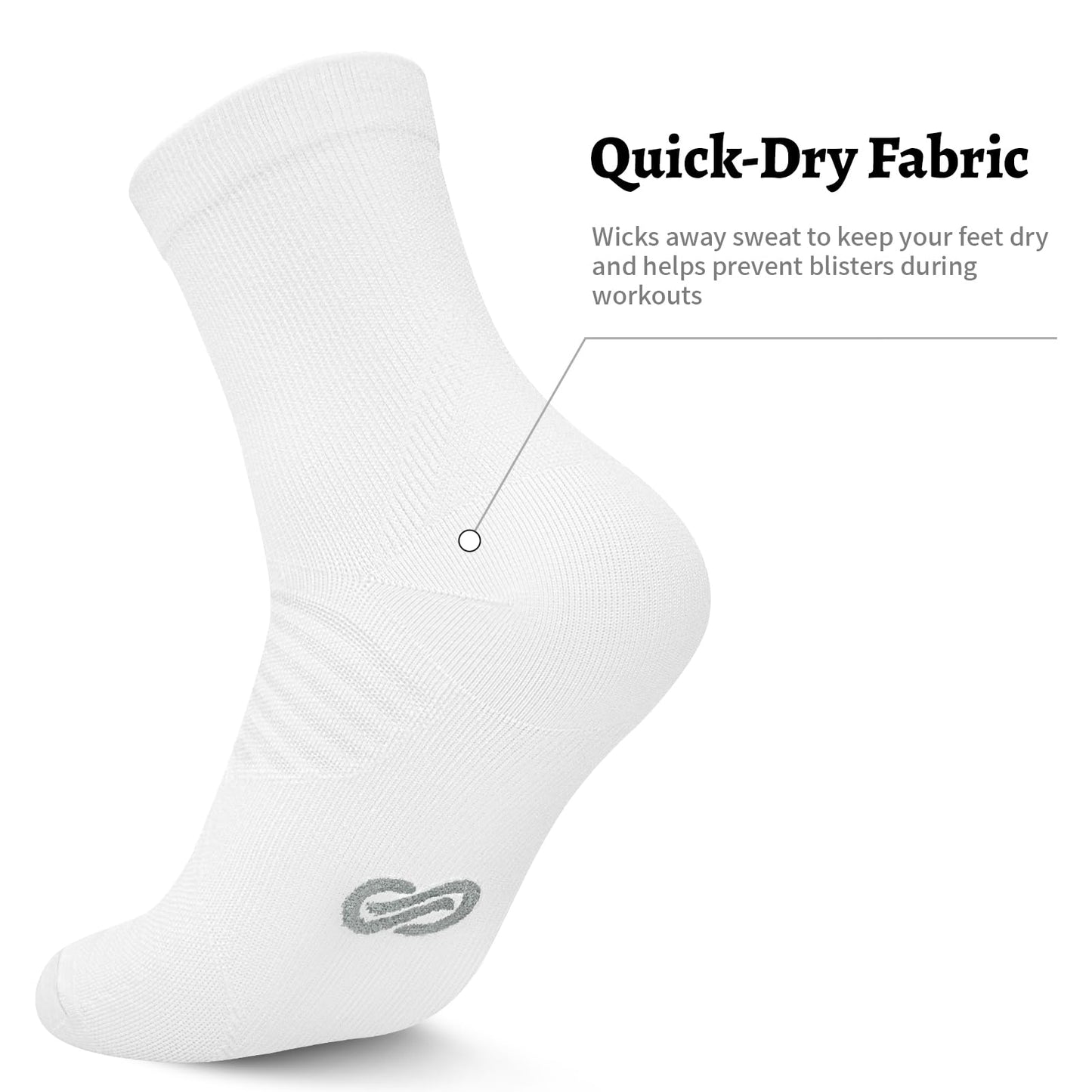 Compression Running Ankle Socks Men & Women 6 Pairs Quarter Cycling Socks