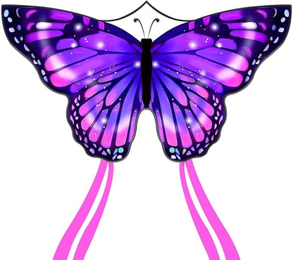 Large Butterfly Kite for Adults and Kids Ages 4-8 & 8-12 Easy to Fly, 55''X28'' Single Line Kite for Outdoor, Park or Beach.