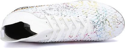 Men's Soccer Shoes High-Top Soccer Cleats Outdoor Breathable Athletic Professional Spikes Youth Boys Football Shoes Unisex