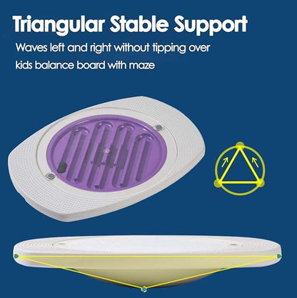 Balance Board Rocker Maze, Dynamic Maze Balance Board with Marble Maze, Core Trainer & Stability Wobble Board for All Ages, Anti-Slip Design, Durable PE Construction, Ideal for Fitness, Rehab, & Family Fun