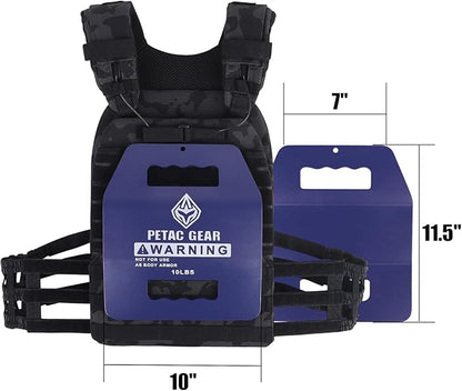 PETAC GEAR Tactical Weights Plates For Weighted Vest For Men Workout,5/10/15/20 LBS Weight Strength Training Vests Equipment Workout Gear