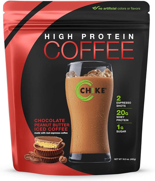 Chike Chocolate Peanut Butter High Protein Iced Coffee, 20 G Protein, 2 Shots Espresso, 1 G Sugar