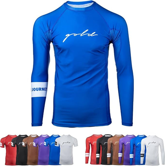 Gold BJJ Foundation Rash Guard - Ranked No-Gi and Gi Jiu Jitsu Rashguard