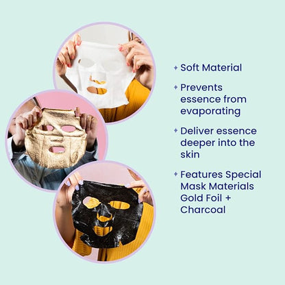 FACETORY K Beauty Face Mask Skin Care - BEST OF 7 COLLECTION Sheet Mask Set (14 pc) | Natural Premium Korean Face Mask For All Skin Types - No Sulfates No Parabens