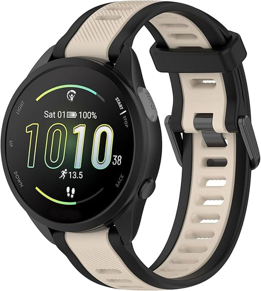 Compatible with Garmin Forerunner 165 Watch Band, 20mm Width Silicone Replacement Bands for Garmin Vivoactive 3 / Vivoactive 5 / Forerunner 55, 245, 645 Music Smartwatch