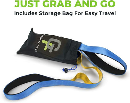 Gradient Fitness Stretching Strap for Physical Therapy, 12 Multi-Loop Stretch Strap 1.5" W x 8' L, Neoprene Handles, Physical Therapy Equipment, Yoga Straps for Stretching, Leg Stretcher.