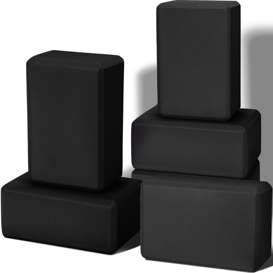 Wettarn 6 Pack Yoga Blocks 9 x 6 x 4 Inch EVA Foam Lightweight Non Slip Yoga Props for Pilates